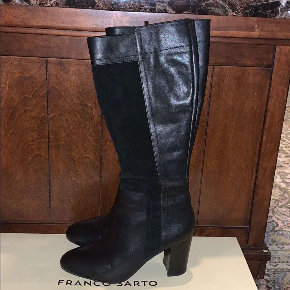 Franco Sarto leather black boots - size 8 1/2